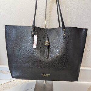 Victoria's Secret Black Pebbled Tote Bag